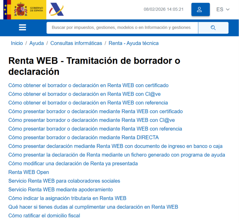 borrador renta 2026 login
